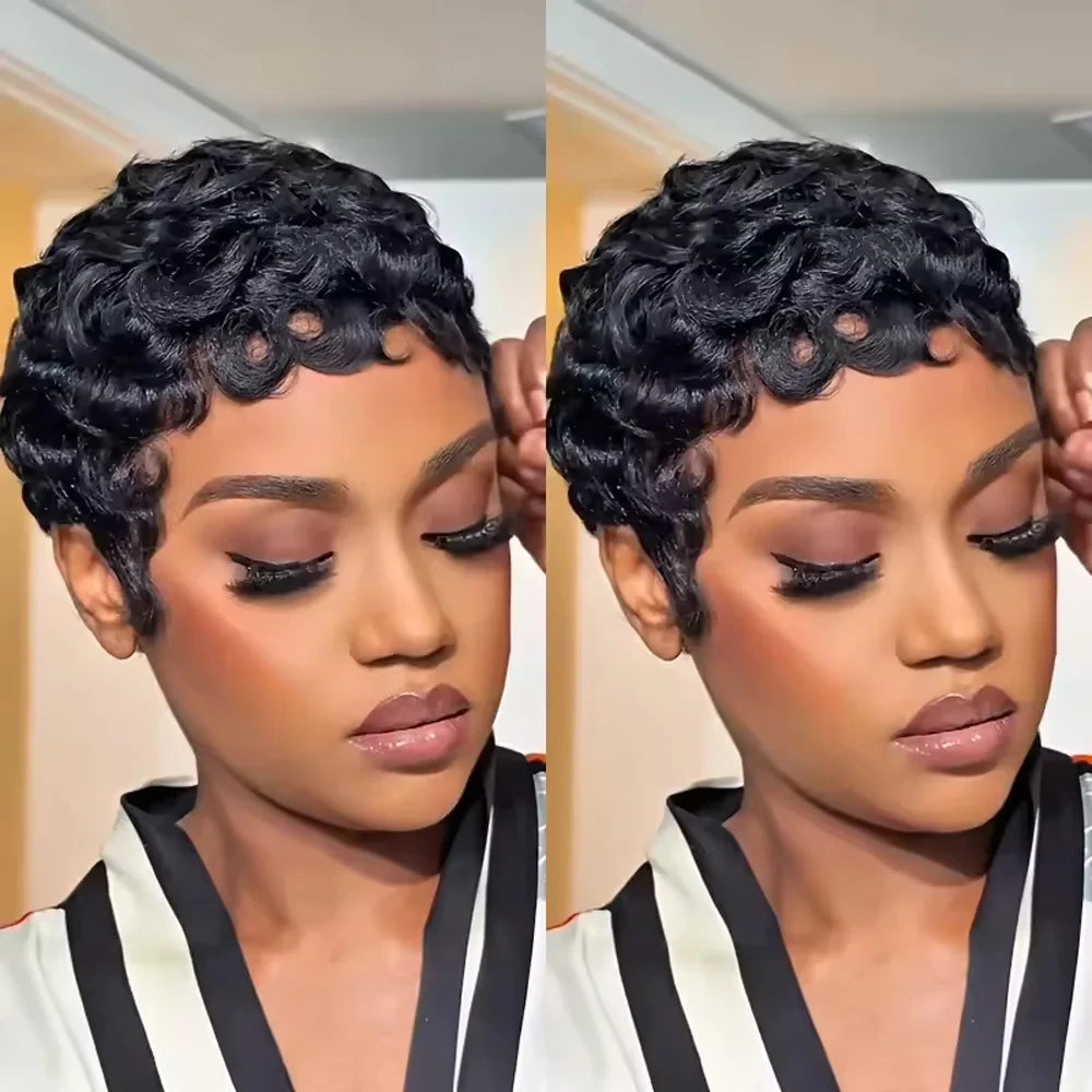 Human Hair Pixie Wig