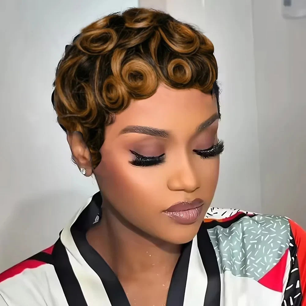 Human Hair Pixie Wig