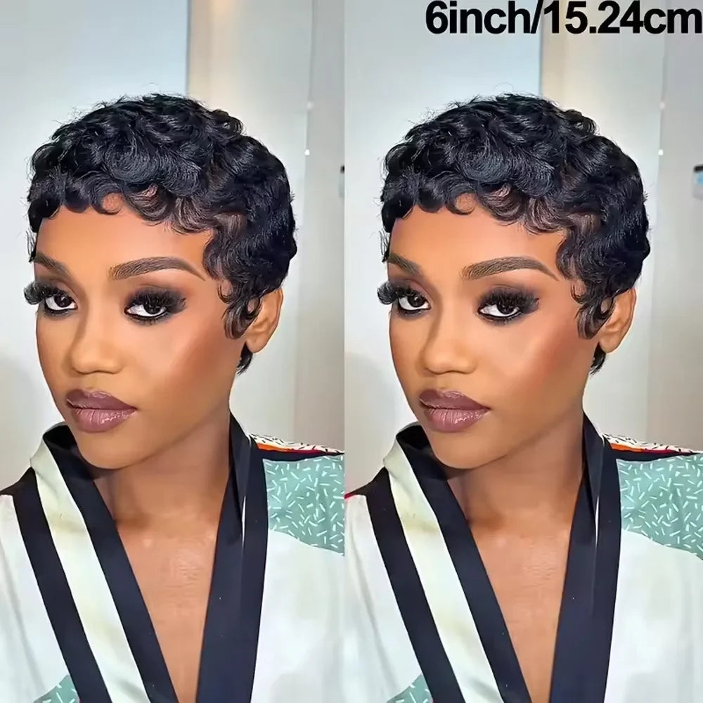 Human Hair Pixie Wig