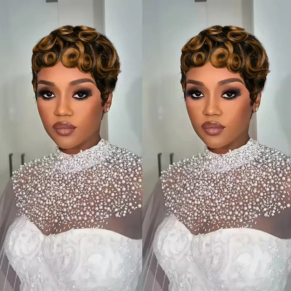 Human Hair Pixie Wig