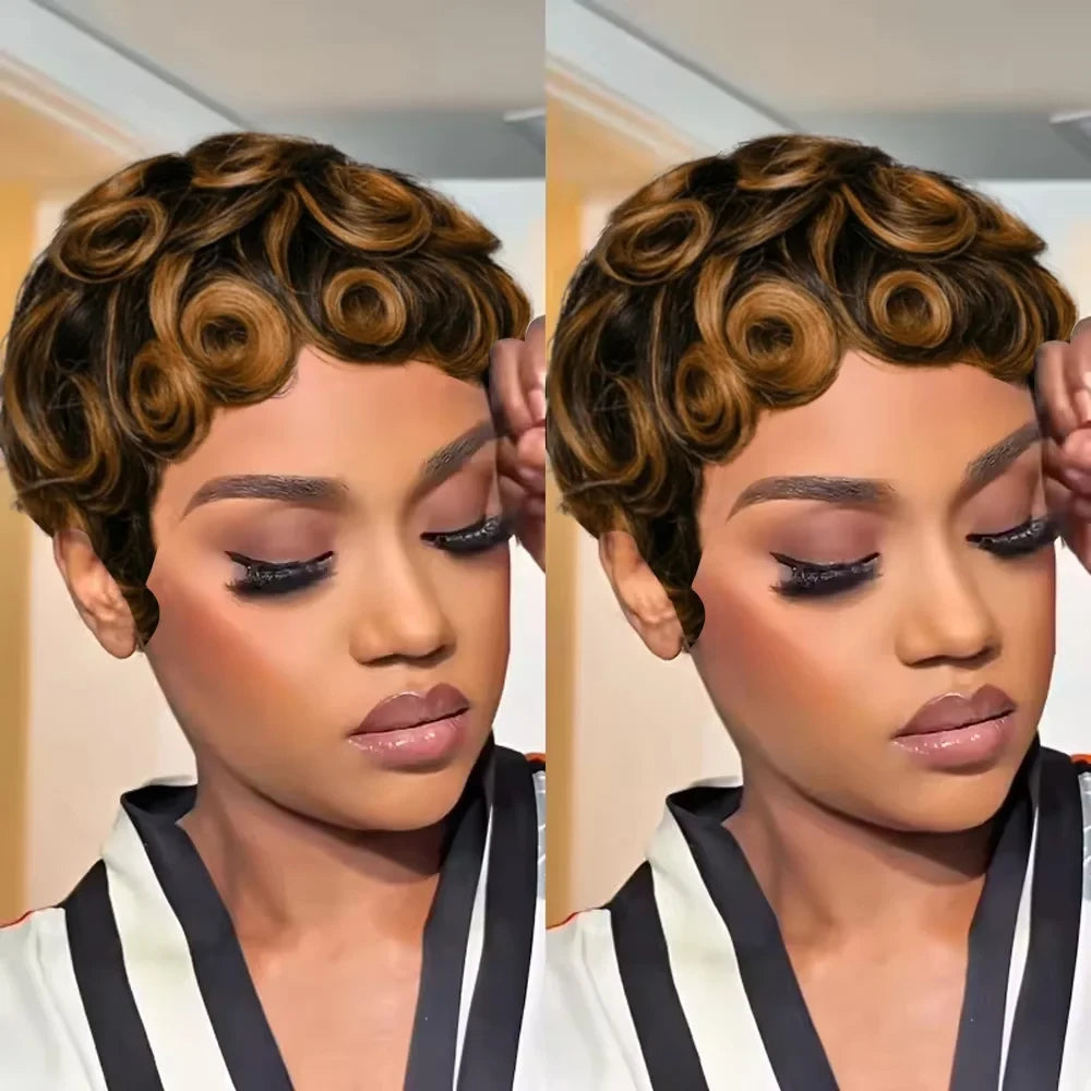 Human Hair Pixie Wig