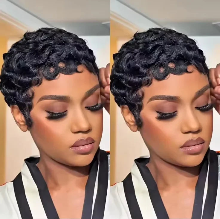 Human Hair Pixie Wig
